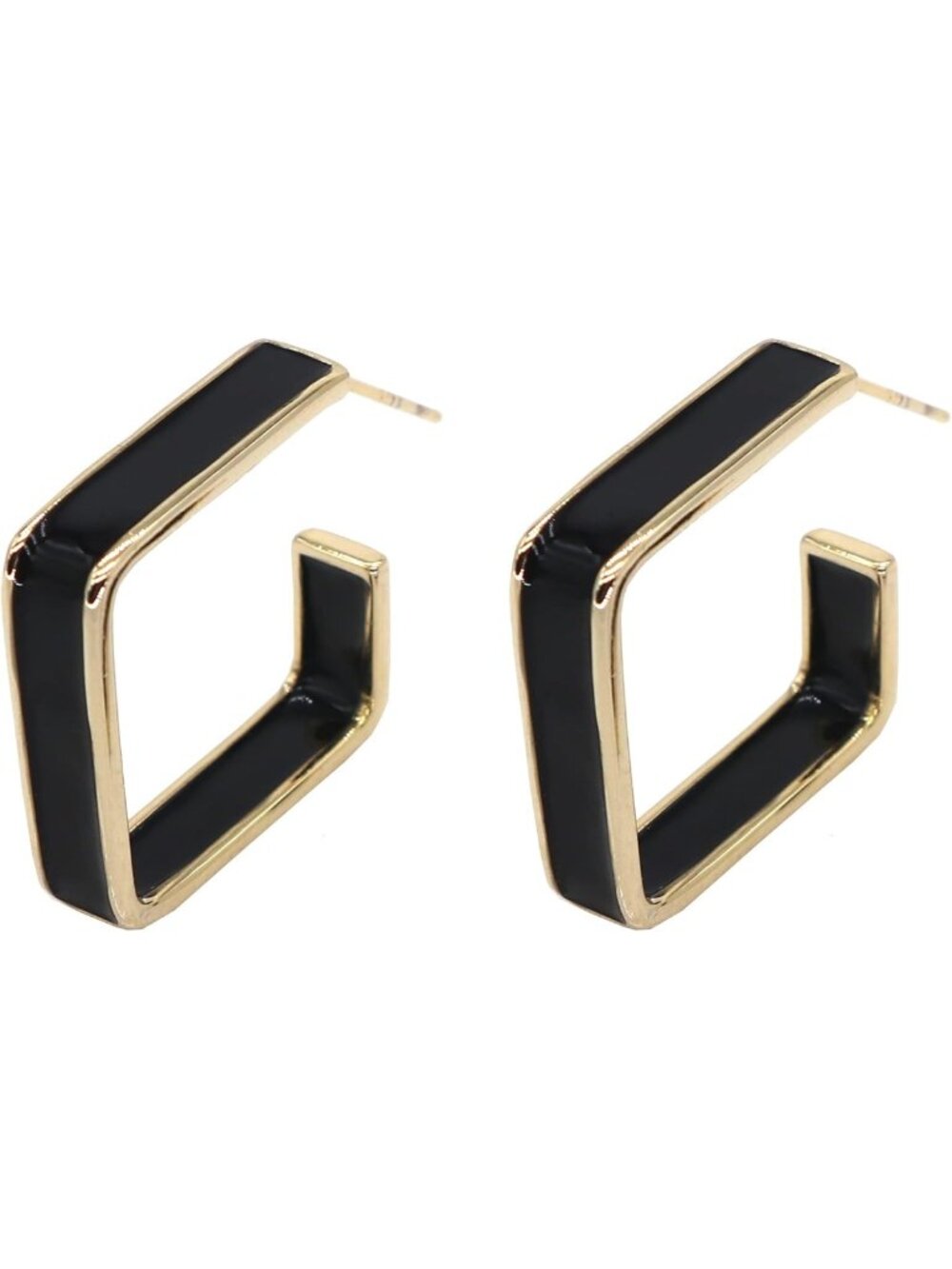 Sparkly Black & White Geometric Dangle Drop Earrings for Women - Statement